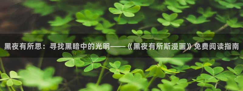 汗汗虫虫漫画在线阅读页面免费观看：黑夜有所思：寻找黑暗中的光明——《黑夜有所斯漫画》免费阅读指南